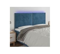 Vidaxl Tête De Lit À Led Bleu Foncé 200x5x118/128 Cm Velours Bleu