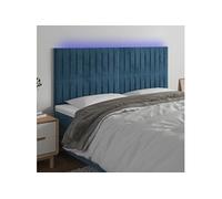 Hoofdbord LED 200x5x118/128 cm fluweel donkerblauw3122732