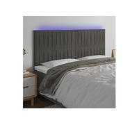 Hoofdbord LED 200x5x118/128 cm fluweel donkergrijs3122729