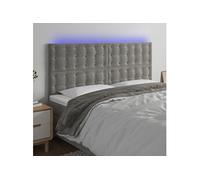 Hoofdbord LED 200x5x118/128 cm fluweel lichtgrijs3122924