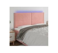 Hoofdbord LED 200x5x118/128 cm fluweel roze3122355