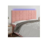 Vidaxl Tête De Lit À Led Rose 200x5x118/128 Cm Velours Rose