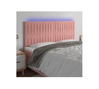 Vidaxl Tête De Lit À Led Rose 200x5x118/128 Cm Velours Rose