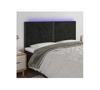 Vidaxl Tête De Lit À Led Noir 200x5x118/128 Cm Velours Noir