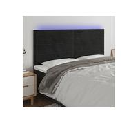 Vidaxl Tête De Lit À Led Noir 200x5x118/128 Cm Velours Noir