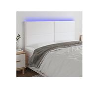 Hoofdbord LED 200x5x118/128 cm kunstleer wit3122393