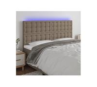vidaXL Tête de lit à LED pour lit double Taupe Tissu 200x5x118/128 cm Intérieur