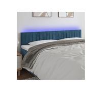 Hoofdbord LED 200x5x78/88 cm fluweel donkerblauw3121920