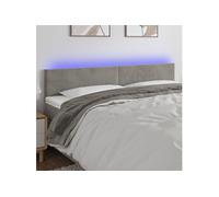 Vidaxl Tête De Lit À Led Gris Clair 200x5x78/88 Cm Velours Gris