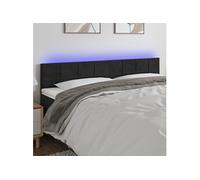 Hoofdbord LED 200x5x78/88 cm fluweel zwart3121680
