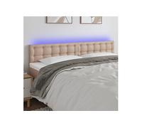 vidaXL Tête de Lit à LED Meuble de Chambre à Coucher Accessoire de Lit Double Tête de Cadre de Lit Intérieur Cappuccino 200x5x78/88 cm Similicuir