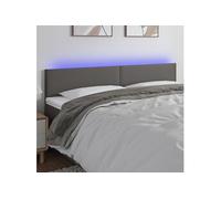 Vidaxl Tête De Lit À Led Gris 200x5x78/88 Cm Similicuir Gris