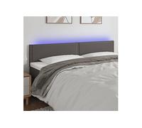 Hoofdbord LED 200x5x78/88 cm kunstleer grijs3121584