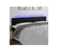 vidaXL Tête de lit à LED Similicuir Noir 200x5x78/88 cm