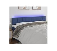 vidaXL Tête de lit à LED Bleu 200x5x78/88 cm Tissu