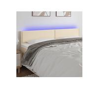 Hoofdbord LED 200x5x78/88 cm stof crÃmekleurig3121499