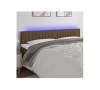 Vidaxl Tête De Lit À Led Marron Foncé 200x5x78/88 Cm Tissu Marron