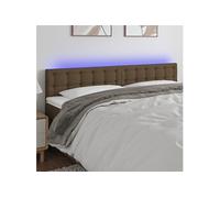 Hoofdbord LED 200x5x78/88 cm stof donkerbruin3122071