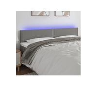 Vidaxl Tête De Lit À Led Gris Foncé 200x5x78/88 Cm Tissu Gris