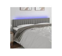 Hoofdbord LED 200x5x78/88 cm stof donkergrijs3121873