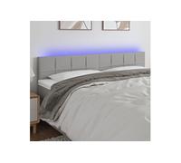 Vidaxl Tête De Lit À Led Gris Clair 200x5x78/88 Cm Tissu Gris