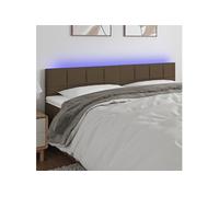 vidaXL Tête de Lit à LED Meuble de Chambre à Coucher Accessoire de Lit Double Tête de Cadre de Lit Intérieur Taupe 200x5x78/88 cm Tissu