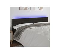 Vidaxl Tête De Lit À Led Noir 200x5x78/88 Cm Tissu Noir