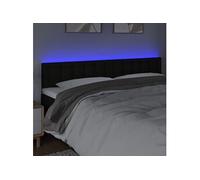 Hoofdbord LED 200x5x78/88 cm stof zwart3122070