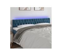 Hoofdbord LED 200x7x78/88 cm fluweel donkerblauw3122018
