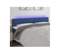 Vidaxl Tête De Lit À Led Bleu 200x7x78/88 Cm Tissu Bleu