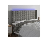 vidaXL Hoofdbord LED 203x16x118/128 cm fluweel lichtgrijs 3124548 Gris clair G