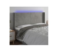 Tête de Lit à LED Gris Foncé 103x16x118/128cm Velours Meuble de Chambre vidaXL