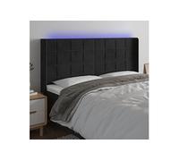 vidaXL Hoofdbord LED 203x16x118/128 cm fluweel zwart3124116 Noir G