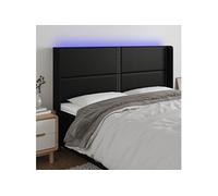 vidaXL Tête de lit à LED Noir 203x16x118/128 cm Similicuir
