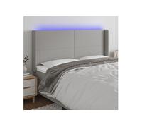 Hoofdbord LED 203x16x118/128 cm stof lichtgrijs3123790
