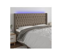 Hoofdbord LED 203x16x118/128 cm stof taupe3124410