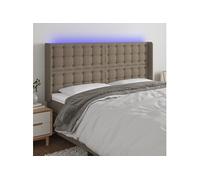Hoofdbord LED 203x16x118/128 cm stof taupe3124508