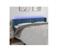 Vidaxl Tête De Lit À Led Bleu Foncé 203x16x78/88 Cm Velours Bleu