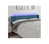 Vidaxl Tête De Lit À Led Bleu Foncé 203x16x78/88 Cm Velours Bleu