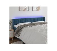 Vidaxl Tête De Lit À Led Bleu Foncé 203x16x78/88 Cm Velours Bleu