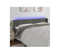Hoofdbord LED 203x16x78/88 cm fluweel donkergrijs3123303