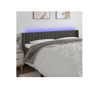 Hoofdbord LED 203x16x78/88 cm fluweel donkergrijs3123541