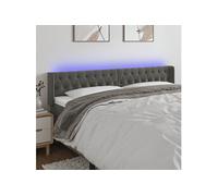 Vidaxl Tête De Lit À Led Gris Foncé 203x16x78/88 Cm Velours Gris