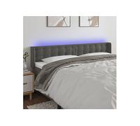 Hoofdbord LED 203x16x78/88 cm fluweel donkergrijs3123737