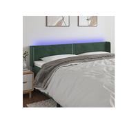 Vidaxl Tête De Lit À Led Vert Foncé 203x16x78/88 Cm Velours Vert
