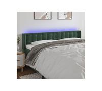 Vidaxl Tête De Lit À Led Vert Foncé 203x16x78/88 Cm Velours Vert
