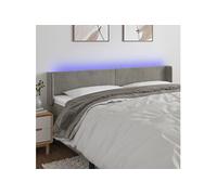Vidaxl Tête De Lit À Led Gris Clair 203x16x78/88 Cm Velours Gris