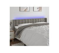 Vidaxl Tête De Lit À Led Gris Clair 203x16x78/88 Cm Velours Gris