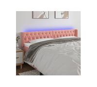 vidaXL Hoofdbord LED 203x16x78/88 cm fluweel roze3123643 Rose G