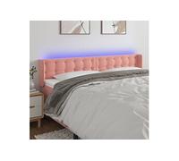 Hoofdbord LED 203x16x78/88 cm fluweel roze3123741